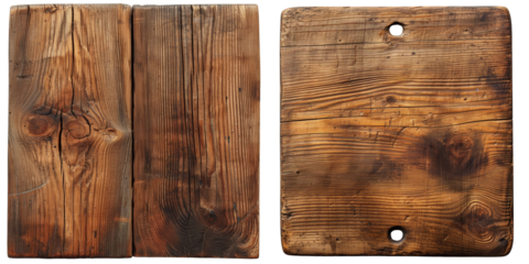 Wood Board Set Isolated on Transparent or White Background, PNG