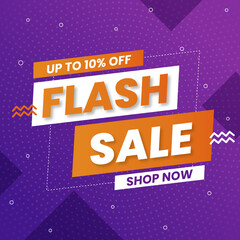 Abstract Flash Sale background with up to 10% off. Special Offer. Shop Now. Get 10% off.