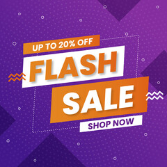 Abstract Flash Sale background with up to 20% off. Special Offer. Shop Now. Get 20% off.