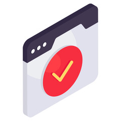 Trendy design icon of verified website 