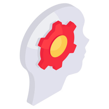 An isometric design icon of mind development 