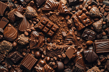 Chocolate background. Melted choco mass/ A mass of chocolate Chocolate swirl background. Clean, detailed melted choco mass. - obrazy, fototapety, plakaty
