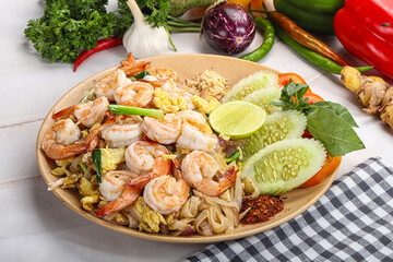 Asian cuisine frien rice with shrimps