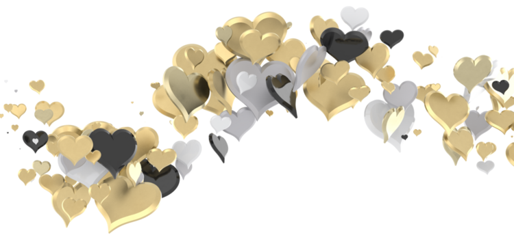 hearts isolated on transparent background. Valentine’s day design.