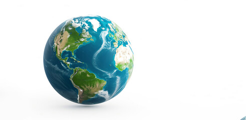 Planet Earth with clouds. Invest in our planet. Earth day 2023 concept background. Ecology concept. Design with globe map