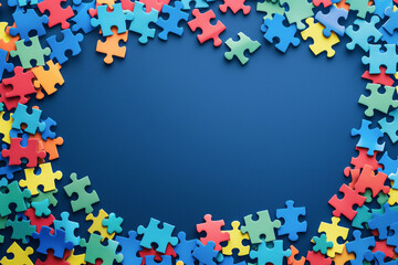 Colorful Puzzle Pieces Arranged in a Circle