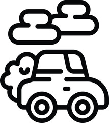 Obraz premium Car traffic fumes icon outline vector. Smoke dust. Eco city emission