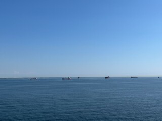 Oil tankers at the sea