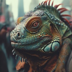 Fototapeta premium Man is a reptile. Lizard man. Reptilian. Portrait.