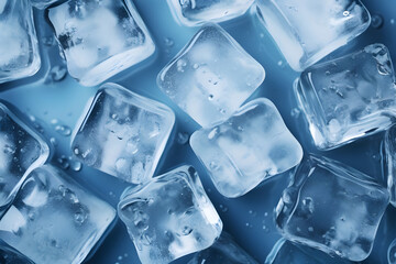 Ice Cubes of Ice Background - Ai Generated