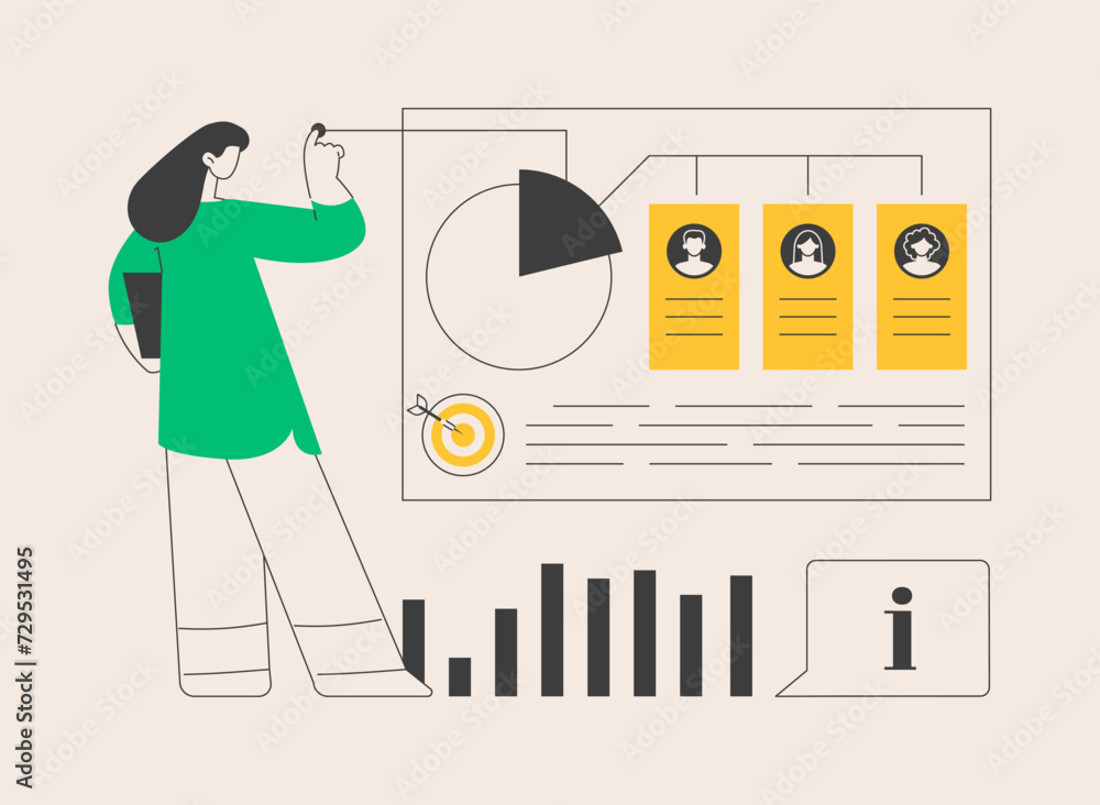 Poster audience segmentation abstract concept vector illustration.