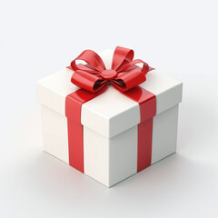 Obraz premium 3D rendered gift box with ribbon present box on isolated background