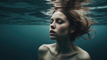 Submerged Serenity: A Portrait Below the Waves