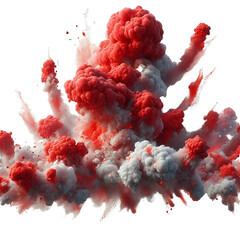 Red Gas Paint Explosion with transparent background