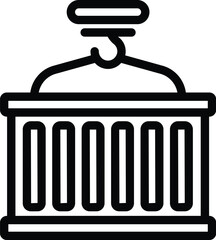 Cargo container crane icon outline vector. Loading process. Equipment depot