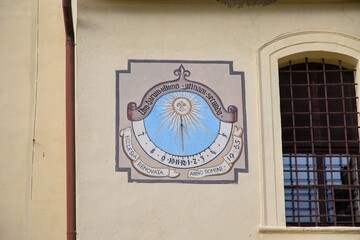 Sundial in Church in Bijacovce in Slovakia 