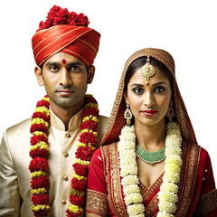 Indian Married Couple in Traditional Clothes