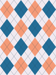 Argyle pattern set in peach fuzz.Seamless geometric pattern for gift card, gift paper, jumper, socks, scarf, other modern spring summer autumn winter fashion textile or paper print