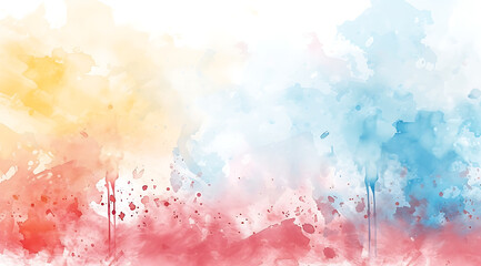 colorful watercolor background with drips in - obrazy, fototapety, plakaty