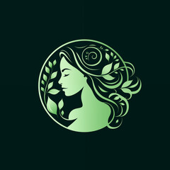 The Green Muse logo captures the essence of feminine beauty products that are eco, healthy and made from bio plants. Ecological, natural, bio products for beauty industry. 