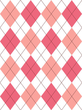 Argyle pattern set in aurora pink.Seamless geometric pattern for gift card, gift paper, jumper, socks, scarf, other modern spring summer autumn winter fashion textile or paper print