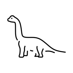 a small outline drawing of a dinosaur on a plain background