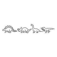 an image of three dinosaurs with one standing in the background