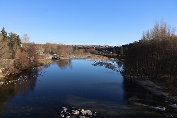La rivière Ardèche, ville de Aubenas, département de l'Ardèche, France