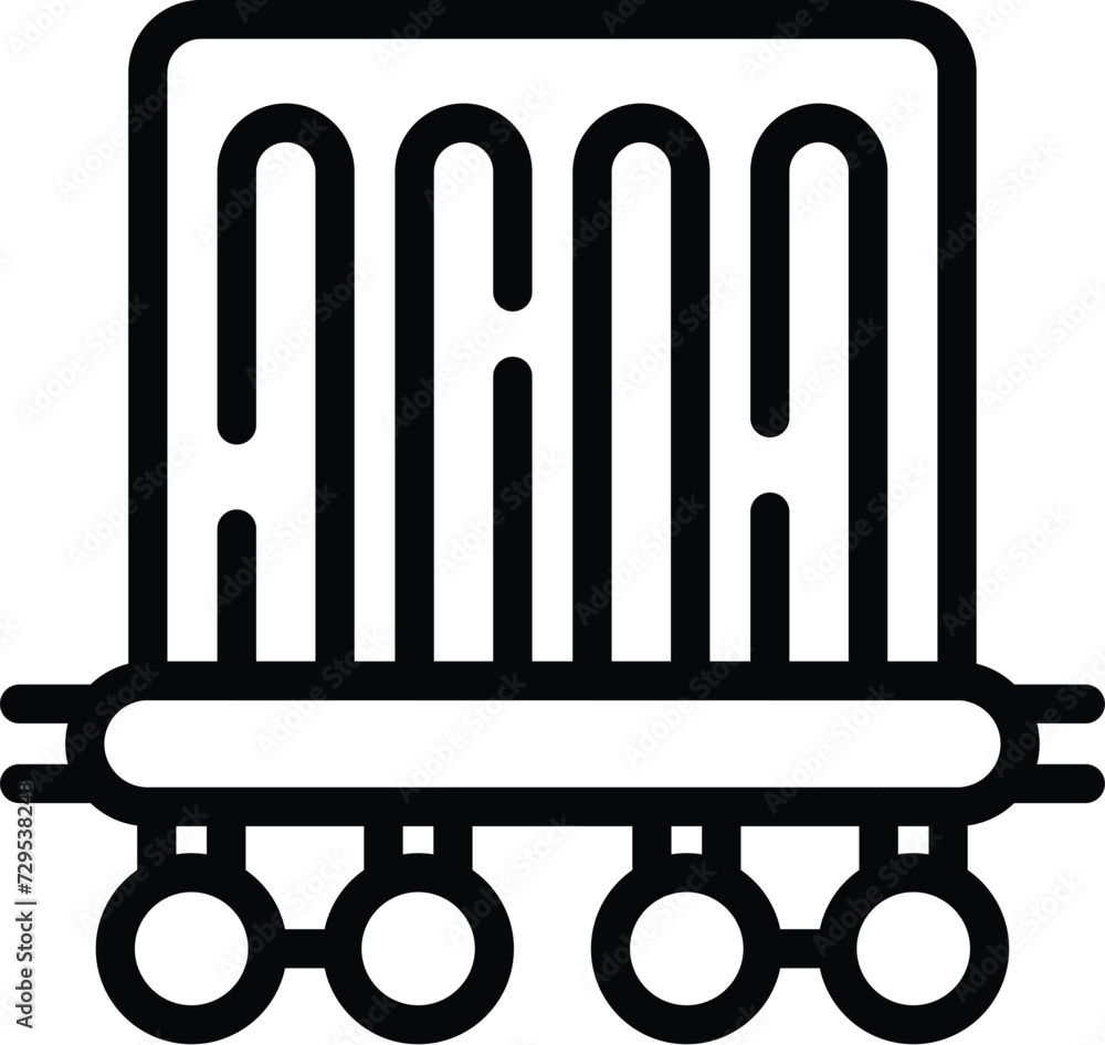 Poster line loading goods icon outline vector. pallet storage. barrel mover