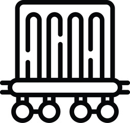 Line loading goods icon outline vector. Pallet storage. Barrel mover