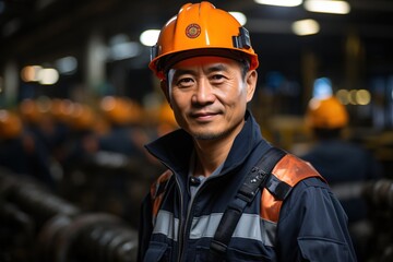 Engineering Dedication: The Portrait of an Asian Industry Maintenance Engineer Represents Dedication and Proficiency in Maintaining Industrial Machinery and Systems