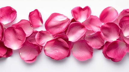 pink flower petals isolated on white background