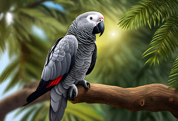 Obraz premium parrot on a branch