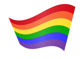 LGBT Pride Month. Rainbow Flag or LGBTQ Pride Flag. Gay, Lesbian, Bisexual and Transgender Community. Vector Illustration. 