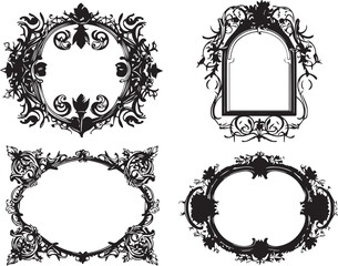 Set  frames. Hand drawn vector illustration	