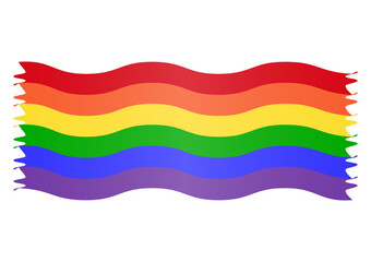 LGBT Pride Month. Rainbow Flag or LGBTQ Pride Flag. Gay, Lesbian, Bisexual and Transgender Community. Vector Illustration. 