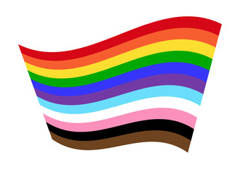 LGBT Pride Month. Rainbow Flag or LGBTQ Pride Flag. Gay, Lesbian, Bisexual and Transgender Community. Vector Illustration. 