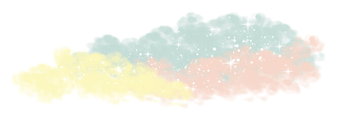 Clouds and stars illustration decorate.