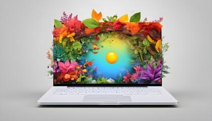 A conceptual design depicting the nature of a colorful laptop from one of the most creative graphic designers