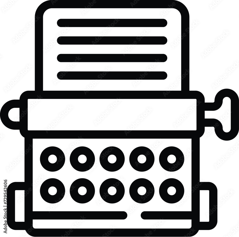 Aufkleber text typewriting icon outline vector. judicial system. assistant audio review