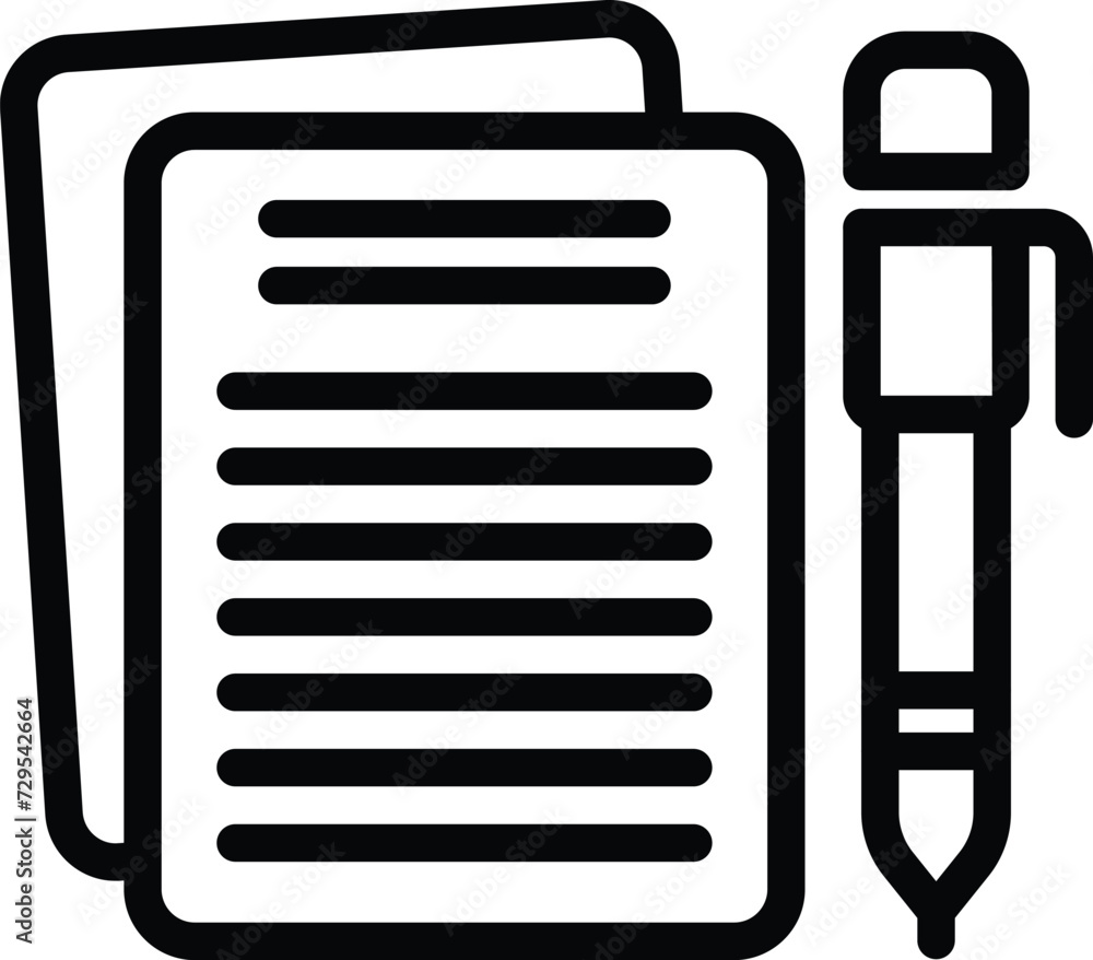 Poster slender student audio icon outline vector. document text. system occupation
