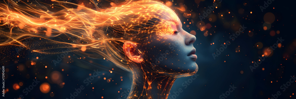 Poster neural networks and communication with human senses. wide format