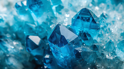 crystals close up blue crystal in - obrazy, fototapety, plakaty