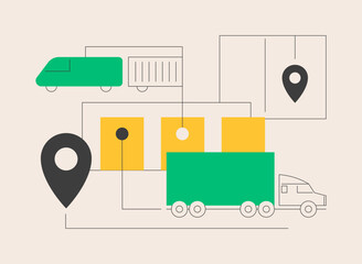 Logistics hub abstract concept vector illustration.