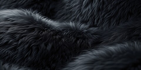 Fototapeta premium Immerse in the Enigma of a Dark Backdrop - A Journey through Velvety Textures and Soft Fur Inspirations Rendered in 3D for an Elegant and Mysterious Atmosphere