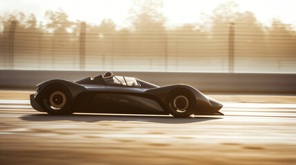 A prototype car being tested on a private track pushing the limits of automotive technology. - obrazy, fototapety, plakaty