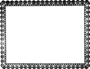 Grunge border texture background. Abstract frame overlay. PNG graphic illustration with transparent background.