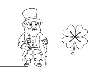 Leprechaun. Clover. Shamrock. St.Patrick 's Day