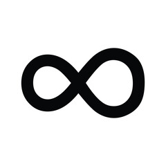 Infinity sign vector icon with white background.