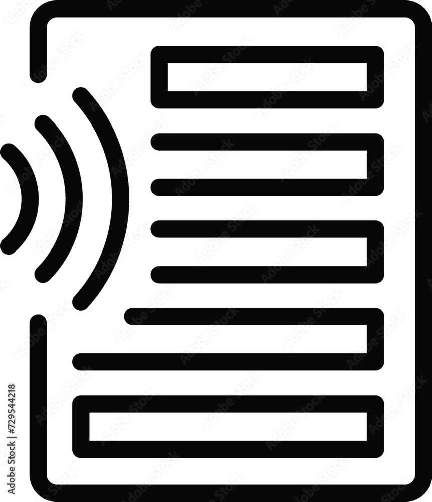 Poster file text icon outline vector. academic student audio. voice recognition